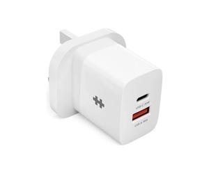 Targus HyperJuice 20W Dual USB-C USB-A PD Fast Charger UK Plug