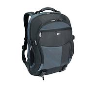 Targus Laptop Backpack, Fits Laptops Up To 18", Water Repelling Rain Cover, Padded Shoulder Straps with Chest and Waist Straps, Moulded Carry Handle, Black/Blue