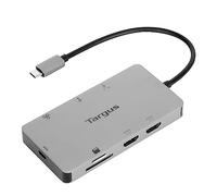 Targus® USB-C Dual HDMI™ Travel Dock, 4-1/2"H x 3" W x 7/8" D, Silver, DSU200TT