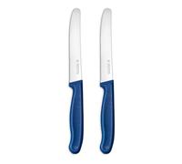 Targzier Tomato knife and Table Knife Set, Serrated Blades, Stainless Steel Utility, Robust Plastic Handle, Set of 2, Blue
