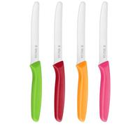 targzier Tomato Knife Set, Kitchen Knives Set of 4, Stainless Steel Serrated & Utility Knives, Extra Sharp Blades, Dishwasher-Safe,Red&Rosy&Orange&Green