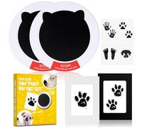 Taricor 2 Pcs Pet Paw Print Kit, Paw Print Kit for Dogs Cats, Ink Pads for Dog Pet Paw Impression Kit, Inkless Pet Keepsake Pawprint Stamp Pads with 2 Photo Frames 4 Imprint Cards