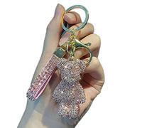 Tarieson Bling Cute Teddy Bear Car Key-chain Accessories Decorations Pendants with Sparkly Rhinestone, Pink, S