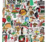 TARIFA UNITED Mexico Flag Stickers: 50-Pack Multicolor Vinyl Stickers, Waterproof, Suitable for Laptops, Phones, Suitcases, Cars & More