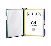 Tarifold 416169 Magnetic Wall Element A4 Assorted Colours | Magnetic backing, instant attachment to metal surfaces, for workshop, warehouse and lean management
