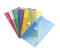Tarifold 510279 Envelopes Plastic Briefcase Not Perforated Scratch Closure Size M65 / Check, Assorted Color,Pack of 6