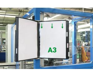 Tarifold A3 Wall Document Display System with 10 Black Pockets - 413107