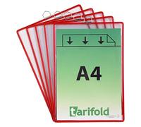 Tarifold - A4 Hanging Pockets Red Pack of 5 | Quick change · Read on both sides · Clear readability · Reinforced frame