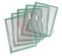 Tarifold A4 Pivoting Pockets Green Pack of 10 | PVC anti-reflex, steel wire frame, metal spigot, compatible with Tarifold holders, for lean management