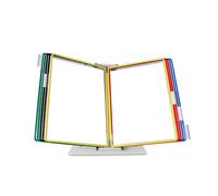 TARIFOLD DJOIS Desktop Display System - Durable Steel Wire Frames, Letter Size, 10 Double-Sided Pockets, 20 Sheet Capacity, Expandable, Assorted Colors (D291)