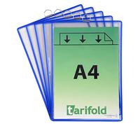 Tarifold Fr 154501- Pack of 5 A4 Suspension Pockets with Metal Handle, Strong Steel Wire Frame, Blue (Pack of 5)