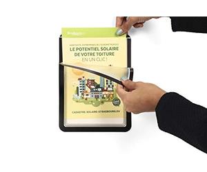 Tarifold Fr 194977 Set of 2 Magneto Display Frames with Adhesive Repositionable Back and Pocket for A5 Documents with Black Frame (Pack of 2)