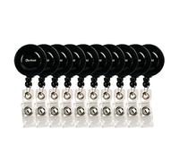 Tarifold Fr 200518 Pack of 10 Retractable Black Line Badge Holders 60 cm with Belt Clip Black (Pack of 10)