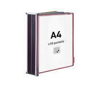 Djois A4 Magnetic Wall Display with 10 Assorted Pockets, none