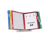 Tarifold Desk Display Stand with 10 Clip-on Index Tabs & 20 Pockets A4 Assorted