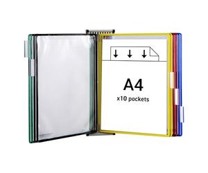 Tarifold Technic Wall Display Unit with 5 Clip-on Index Tabs and 10 Pockets A4 Assorted A4 Ref 414109