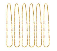 Tarini Gallery Barati Swagat Mala Set of 6 Artificial Moti Pearl Mala Handmade single layered Welcome Mala Milni Haar for Reception Wedding Welcoming Guests Give aways and Gifting (Golden Set of 6)