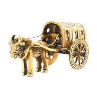 Tarini Gallery Brass Bullock Cart Ganesh Latkan with Bells Decorative Hanging Pital Religious Decor Items Temple Home Office for Main Entrance Gate Door Wall Decoration and Gifting (Bullock Cart)