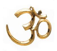 Tarini Gallery Brass Wall Door Hanging Spiritual Religious Pital Sculpture Indian Antique Statue Décor Auspicious Symbol for Home Entrance Temple Puja Decoration Festivals Diwali and Gifting (Om)