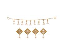 Tarini Gallery Diwali Decoration Combo Shubh Labh Lakshmi Charan and Toran Set- Festive Home Décor Decoration for Festivals Wedding and Gifting (White)