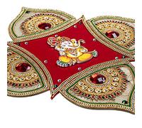 Tarini Gallery Floor Rangoli Acrylic Handcrafted Indian Traditional Home Décor for Diwali Festival Wedding Party Wall Interior Decoration and Gifting (Ganesh)
