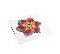 Tarini Gallery Handcrafted Small Rangoli Acrylic Designer Colorful Mini Kolam Compact Decorative Design for Home Temple Floor Décor Decoration Festival Function and Gifting (Size - 5") (Design-1)