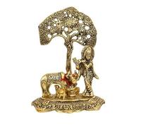 Tarini Gallery Metal Idol Statue Sculpture Bhagwan Krishna Kahna Indian Décor Antique for Home Temple Decoration and Gifting (Design-2)