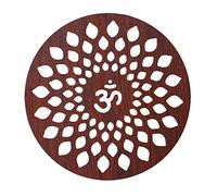 Tarini Gallery Om Wooden Design Handcrafted Sculpture Wall Hanging Mandala Pattern Decorative Showpiece for Home Office Temple Yoga Meditation Décor and Gifting