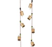 Tarini Gallery Set of 2 Rustic Vintage bell for Home decor Wall decoration Garden - 5 handmade bells in a string with beads. Wind Chime Bell Chime Cow Cat Cattle bells Gifting, Set of 2 - 5 Bells