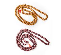 Tarini Gallery Set of 2 Tulsi Mala 108 Beads Japa Mala Japmala for Meditation Prayer Pooja and Gifting (Mala Set of 2)