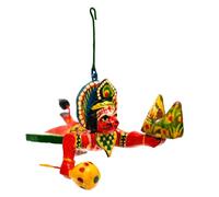 Tarini Gallery Wooden Colorful Statue God Sculpture Handcrafted Religious Murti Idol for Temple Home Office Decoration and Gifting (Hanuman)