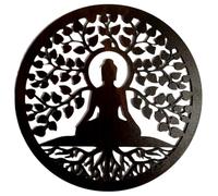 Tarini Gallery Wooden MDF Buddha Under Tree Wall Decor Meditative Spiritual Wall Hanging for Living Room Pooja Room Home Temple Decoration and Gifting (Budha under Tree)