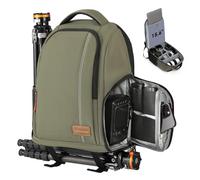 TARION 15L Waterproof Camera Backpack - DSLR Camera Bag with 15.6" Laptop Compartment Side Access Waterproof Rain Cover Tripod Holder for DSLR SLR Mirroless Cameras Black (TB04 Green)