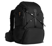 TARION Professional Large Camera Backpack - 2-in-1 Hiking Camera Bag Outdoor Photography Rucksack with Versatile Extensions Hard-shell Top Quick Access Waterproof Cover DLSR Photo Bag Hexagon XL Black
