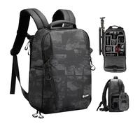 TARION Camera Rucksack Photography Bag - DSLR SLR Backpack with 14'' Laptop Sleeve Rain Cover Waterproof Camera Rucksack for Street Photography Camera Backpack for Hiking Travel TR-L Grey and Black