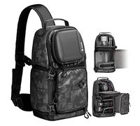 TARION Camera Sling with Side Access - Photography Shoulder Bag with Waterproof Raincover Compatible with DSLR Mirrorless Camera Lens Tripod Grey and Black TR-S