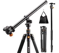 TARION Camera Tripod Monopod 61" Panorama Ball Head Foldable with 18.9" Horizontal Tripod Extension Arm Boom and Counterweight Sandbag for Overhead Photography and Filming (Tripod+Boom Arm)