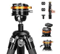 TARION Carbon Fiber Camera Tripod: Compact Travel Tripod with Bowl Head and Quickset System, 61in/155cm, Center Column & Ball Head