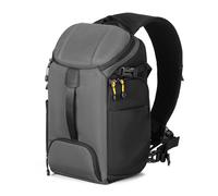 TARION Drone Camera Sling Bag - Large DSLR Slingpack Crossbody Camera Bag with Waterproof Rain Cover DSLR Sling Pack Camera Bag with Left Right Dual Access for Hiking Travel Photography Hexagon S Grey