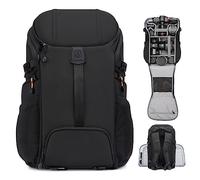 TARION Large Camera Backpack Bag - Large Photo Rucksack with Dual-Side Opening 15.6" Laptop Sleeve Waterproof Raincover DSLR Backpack for Drone Outdoor Photography Hiking Travel Hexagon L Black