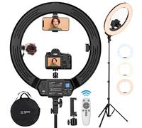 TARION LED Ringlight with Light Stand - 19 inch 3200K-6500K Dimmable Large Ring Light with Phone Holder with 180cm Lighting Tripod Stand for Video Selfie Makeup Photography Live Streaming R19S