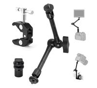 TARION Magic Arm with Super Clamp - Upgraded 11inch/28cm Flexible Camera Articulating Friction Arm Mount & Adjustable Crab Clamp with 1/4" 3/8" Thread Screw for LCD Monitor LED Lights Action Camera