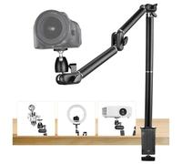 TARION Overhead Tripod Camera Desk Mount 360° Flexible Articulating Arm with 3/8'' Screw and 3/8'' to 1/4'' Screw for DSLR Cameras Projector Ring Light (L)
