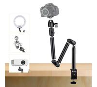 TARION Overhead Tripod Camera Desk Mount 360° Flexible Articulating Arm with 3/8'' Screw and 3/8'' to 1/4'' Screw for DSLR Cameras Projector Ring Light (M)