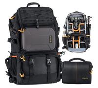 TARION Pro 2 Bags in 1 Camera Backpack Large with 15.6 Laptop Compartment Waterproof Rain Cover Extra Large Travel Hiking Camera Backpack DSLR Bag