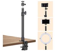 TARION Tabletop Light Stand Camera - 35-60cm Adjustable Table Mount Desk Mounting Lighting Monopod with 1/4 Screw and Extra 360° Ball Head for Live Streaming Video Photography