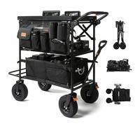 TARION Video Production Camera Cart - Foldable Cart for Photographers with Heavy Duty 440 lbs Load Capacity & Saddle Bag & Foldable Storage Box & Three Shelf & 360° Swivel Wheels (Titanrig Cart Pro)