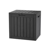 TARKARI 30 Gallon Lockable Resin Deck Box, Waterproof & UV-Resistant Outdoor Storage Box for Outdoor Cushion Storage and Outdoor Delivery Storage, Black