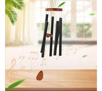 Tarkenstin Wind Chimes, 6 Tubes Wind Chimes for Outdoor Hanging Clear Tones, Wind Chime Garden Rust Resistant Wind Chimes for Garden, Balcony, Outdoor, Durable Metal Wind Chime (Black)