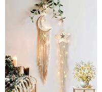 Tarklanda Star Moon Dream Catchers, Macrame Dream Catcher, Bohemian Dream Catcher, Handmade Traditional Crochet Wall Hanging Decor Home Decoration for Girls Bedroom Decor Gift for Women, Girl